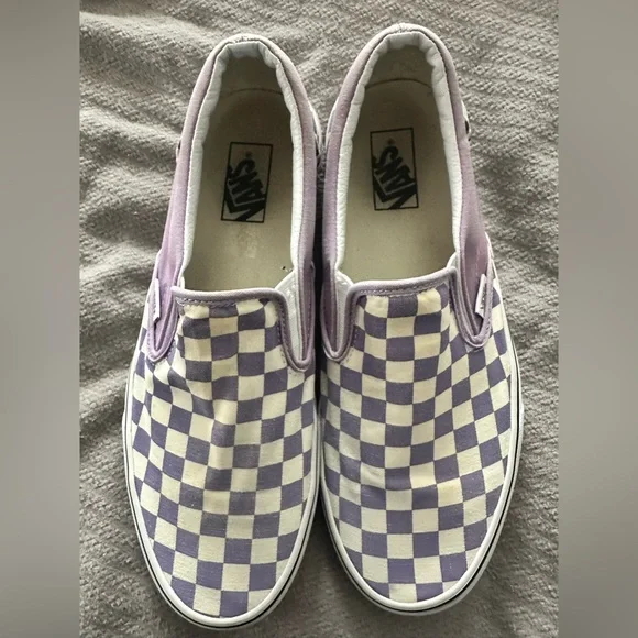Vans Lavender and Cream Checkered Slip-Ons - Picture 7 of 7